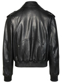Balmain Black Lambskin Bomber Jacket