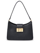Furla 1927 Black Hammered Lear Hobo Bag
