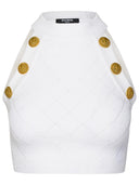 Balmain White Viscose Blend Top