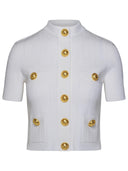 Balmain hvit viskose blanding cardigan