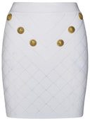 Balmain Mini Skirt In White Viscose Blend