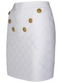 Balmain Mini Skirt In White Viscose Blend
