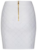 Balmain Mini Skirt In White Viscose Blend