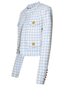 Balmain Zwei -Ton -Baumwollmischjacke