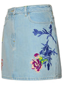 Kenzo Light Blue Cotton Miniskirt