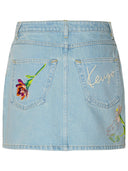 Kenzo Light Blue Cotton Miniskirt