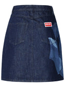 Kenzo Blue Cotton Miniskirt