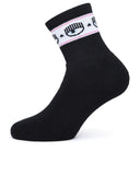 Chiara Ferragni Black Cotton Blend Socks