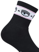 Chiara Ferragni Black Cotton Blend Socks