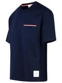 Thom Browne 'Milano über' Navy Cotton T -Shirt