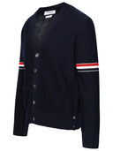 Thom Browne Navy Virgin Wool Cardigan