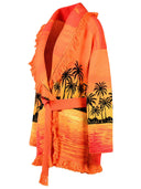 Alanui 'Kerala Sunset' Orange Wool Blend Cardigan