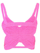 Blumarine 'Farfalla' Pink Cotton Blend Top