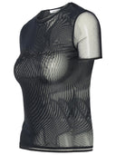 Blumarine Black Nylon Blend T Shirt
