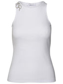 Blumarine weiße Baumwoll -Tanktoper