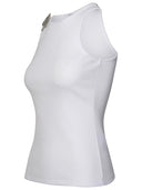 Blumarine weiße Baumwoll -Tanktoper