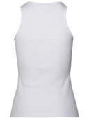 Blumarine weiße Baumwoll -Tanktoper