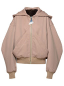 Attico Beige Virgin Wool Bomber Jacket