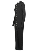 Attico Long Cardigan in Black Viscose Blend