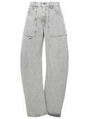 Attico 'Effie' Grey Cotton Jeans