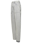 Attico 'Effie' Grey Cotton Jeans