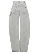 Attico 'Effie' Grey Cotton Jeans