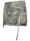 Attico 'Fay' Mini Skirt In Green Camouflage Denim