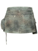 Attico 'fay' mini nederdel i grøn camouflage denim