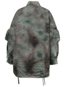 Attico 'Fern' Short Coat in Green Cimeflage Denim