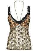 Attico Zwei -Ton -Baumwollmischtop