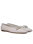 Salvatore Ferragamo 'Annie' Ballet Flats In Mascarpone Calf Lear