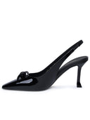 Salvatore Ferragamo Black Patent Lear Back
