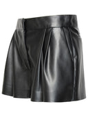 Stella Mc Cartney Black Vegan Lear Shorts
