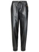 Stella Mc Cartney 'Iconic' Black Vegan Lear Joggers