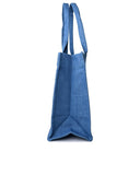 Ganni 'Easy' Shopping Bag In Blue Recycled Cotton