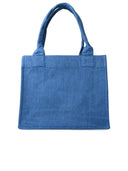 Ganni 'Easy' Shopping Bag In Blue Recycled Cotton