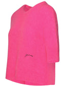 Ganni Fuchsia Alpaka -Mischung Top