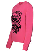 Ganni Fuchsia Wool Blend Sweater