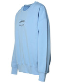 Ganni Light Blue Organic Cotton Sweatshirt