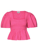 Ganni Fuchsia Top en coton