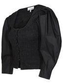 Ganni Black Organic Cotton Blouse