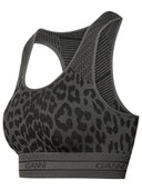 Ganni Black Recycled Nylon Blend Top