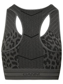 Ganni Black Recycled Nylon Blend Top