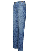 Versace "barocco" jeans di cotone blu