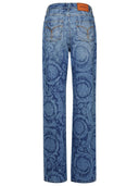 Versace "barocco" jeans di cotone blu