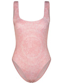 Versace 'Barocco' One Piece Swimsuit en mezcla de poliéster rosa