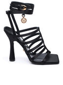 Versace sandali in raso nero
