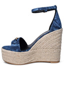 Versace sandali in denim azzurro