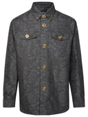 Versace 'Barocco' Anthracite Cotton Shirt