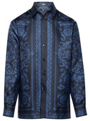 Versace 'Barocco' Blue Silk Shirt